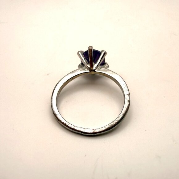 VTG Purple Round Cut Fashion Ring Silver Tone Statement Jewelry - Picture 5 of 11